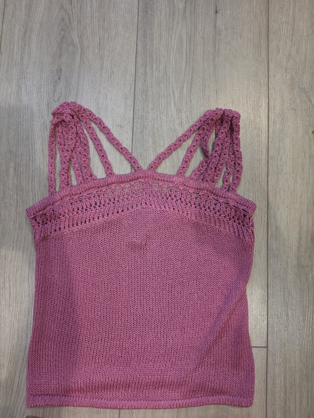 Eva Mendes Pink Crochet Knit Matching Skirt Set XS - Picture 2 of 8